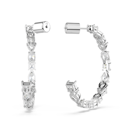 Resim Mesmera halka küpeler, Karışık kesimler, Beyaz, Rodyum kaplama