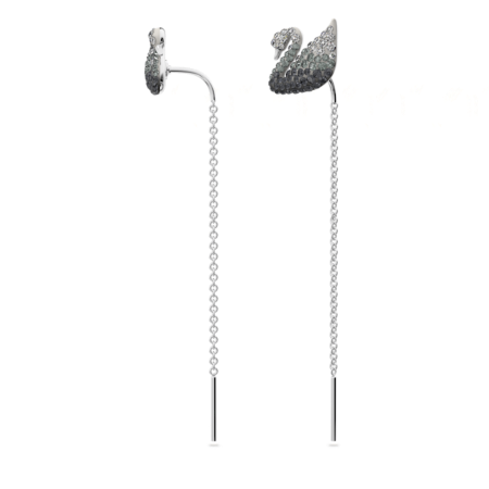 Resim Swan damla küpeler, Kuğu, Gri, Rodyum kaplama