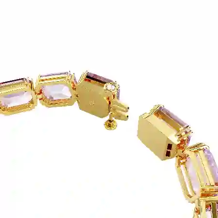 Resim Millenia Tennis bileklik, Sekizgen kesim, Mor, Altın rengi kaplama