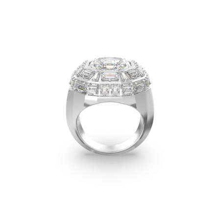 Resim Mesmera Kokteyl Yüzüğü, Sekizgen kesim, Beyaz, Rodyum kaplama