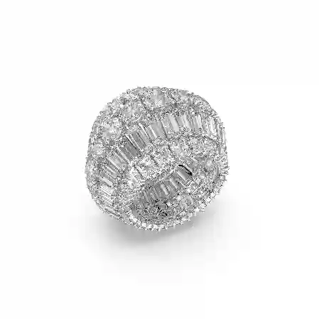 Resim Hyperbola Kokteyl Yüzüğü, Karışık kesimler, Beyaz, Rodyum kaplama