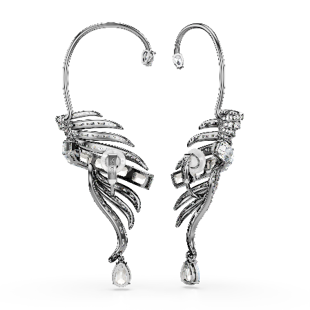 Resim The Vienna Collection kelepçe küpe, Tüy, Beyaz, Rutenyum kaplama