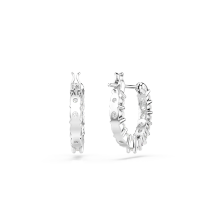 Resim Vittore halka küpeler, Yuvarlak kesim, Beyaz, Rodyum kaplama