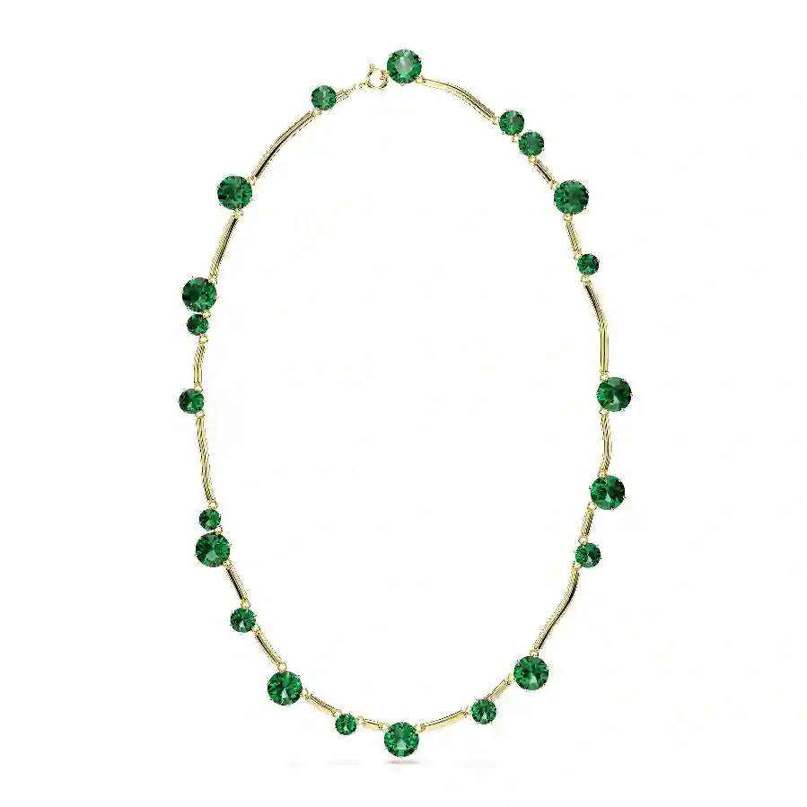 Resim Constella Strand, Karışık yuvarlak kesimler, Yeşil, Altın rengi kaplama