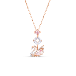 Resim Dazzling Swan Kolye, Kuğu, Pembe, Pembe altın rengi kaplama