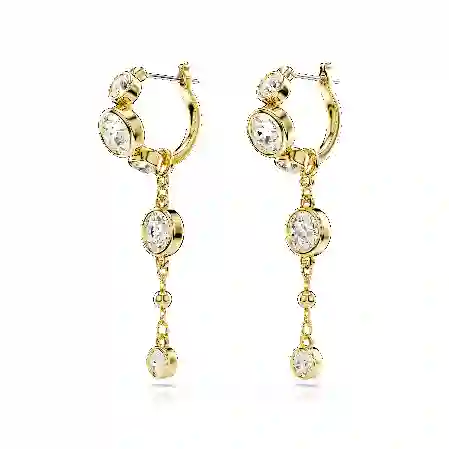 Resim Imber damla küpeler, Yuvarlak kesim, Beyaz, Karışık metal yüzey