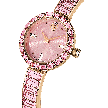 Resim Matrix Bangle Saat, İsviçre Üretimi, Kristal bileklik, Pembe, Pembe altın rengi yüzey