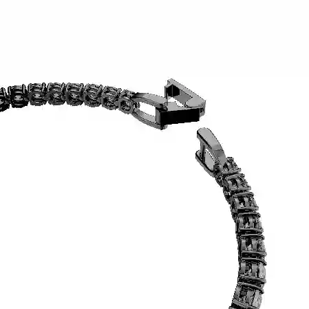 Resim Matrix Tennis Bileklik, Yuvarlak kesim, Gri, Rutenyum kaplama