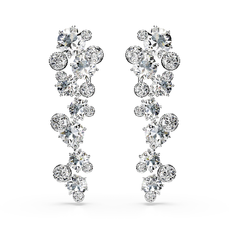 Resim Constella damla küpeler, Karışık kesimler, Beyaz, Rodyum kaplama