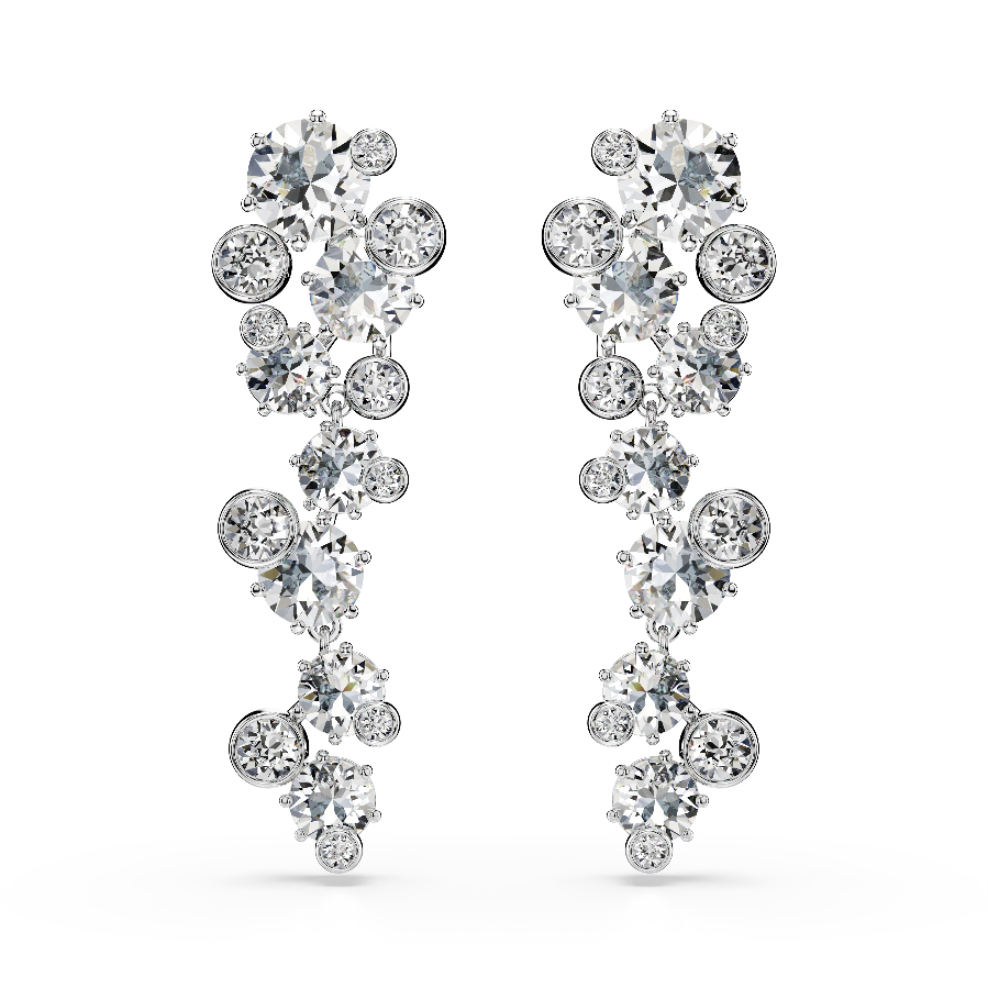 Resim Constella damla küpeler, Karışık kesimler, Beyaz, Rodyum kaplama