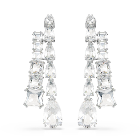 Resim Matrix damla küpeler, Karışık kesimler, Beyaz, Rodyum kaplama