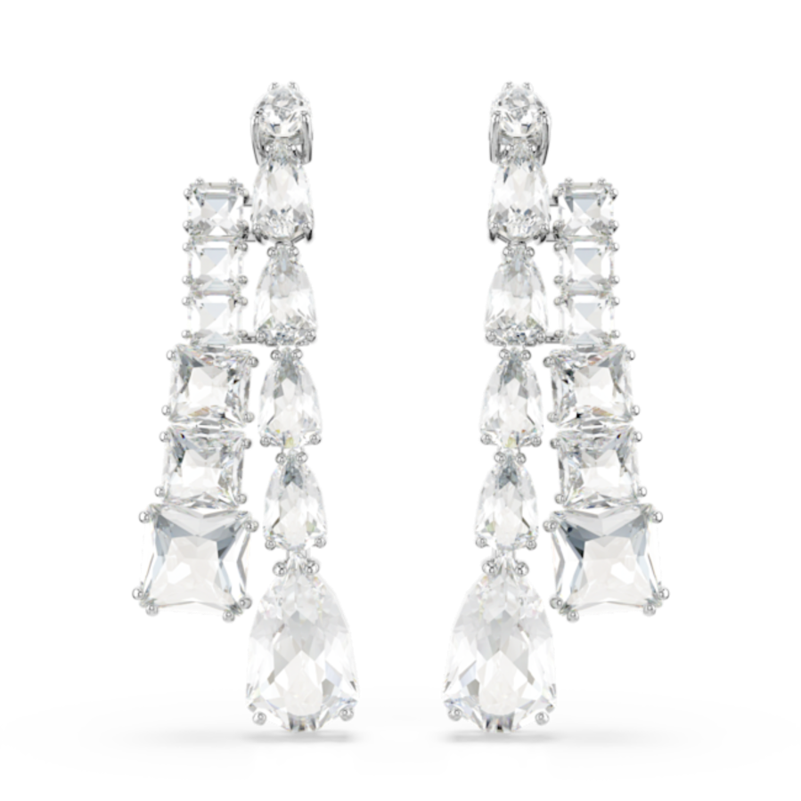 Resim Matrix damla küpeler, Karışık kesimler, Beyaz, Rodyum kaplama