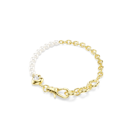 Resim Idyllia Bileklik, Kristal inci, Beyaz, Altın rengi kaplama