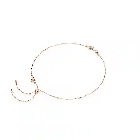 Resim Constella Kolye, Kristal inci, Yuvarlak kesimler, Beyaz, Pembe altın rengi kaplama