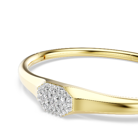 Resim Dextera Bileklik, Yuvarlak kesim, Beyaz, Altın rengi kaplama