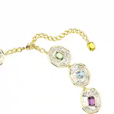 Resim Chroma Tennis kolye, Sekizgen kesim, Çok renkli, Altın rengi kaplama