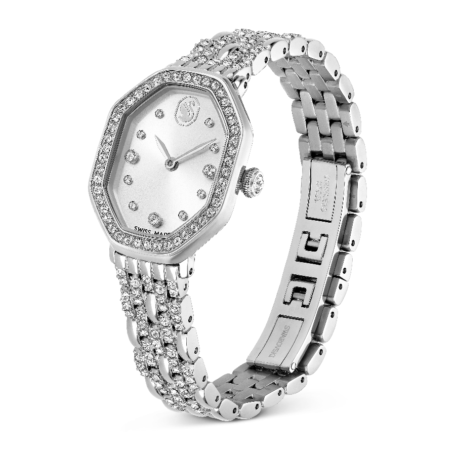 Resim Dextera Octagon Saat, İsviçre Üretimi, Metal bileklik, Gümüş Rengi, Paslanmaz çelik