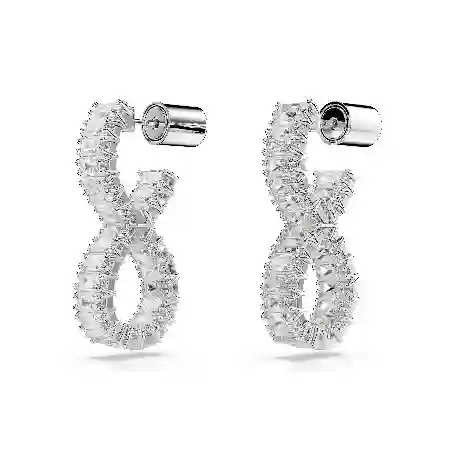 Resim Hyperbola halka küpeler, Infinity, Beyaz, Rodyum kaplama