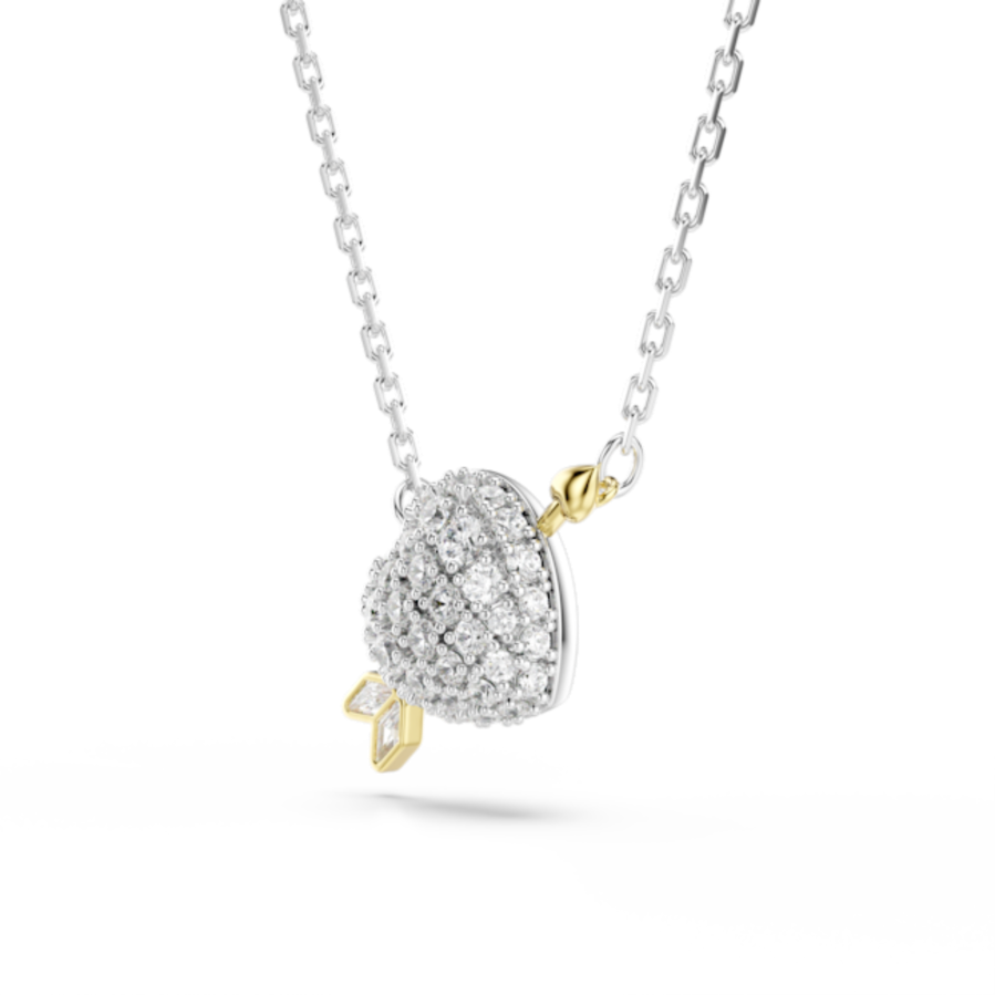 Resim Idyllia Kolye, Karışık kesimler, Kalp, Beyaz, Karışık metal yüzey