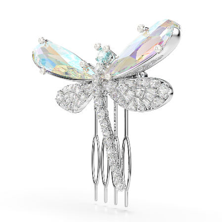 Resim Ariana Grande x Swarovski Broş ve saç aksesuarı, Karışık kesimler, Yusufçuk, Yeşil, Rodyum kaplama