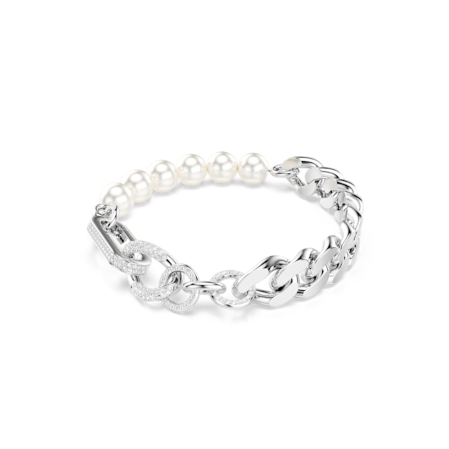 Resim Dextera Bileklik, Kristal inci, Karışık bağlantılar, Beyaz, Rodyum kaplama