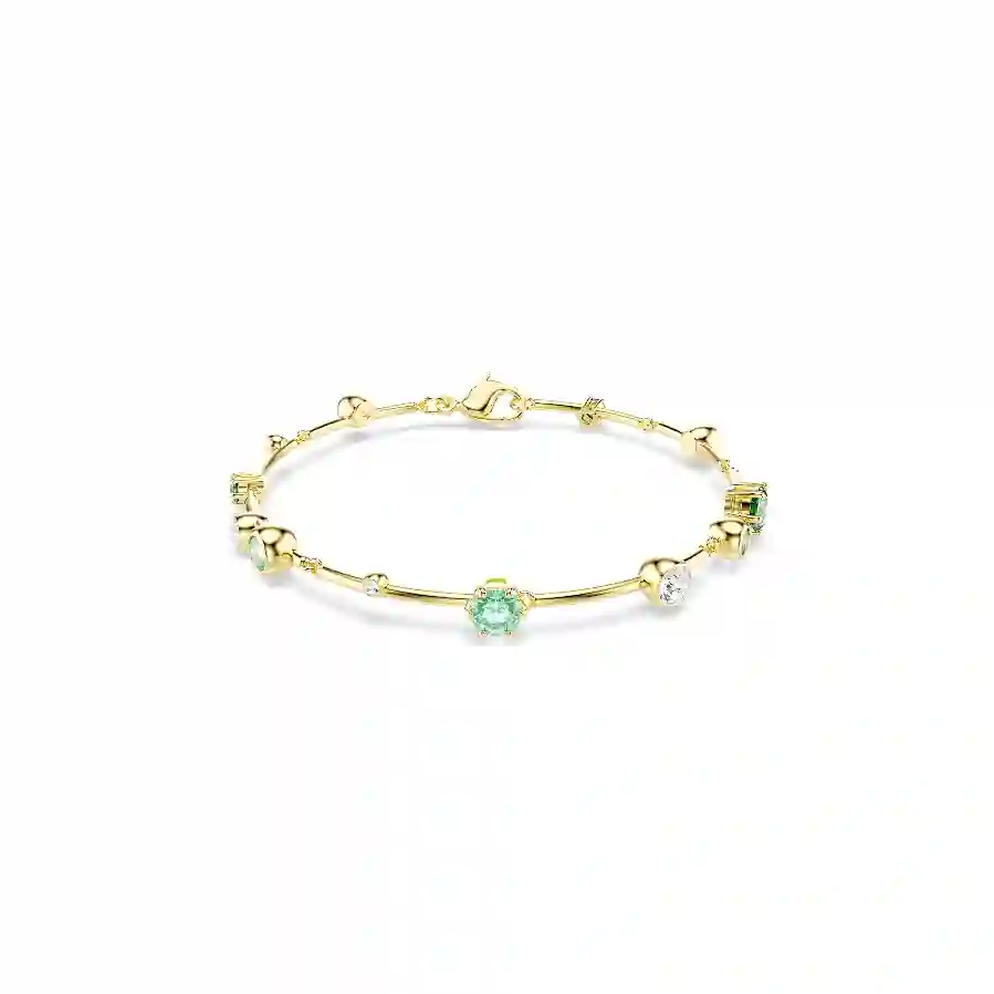 Resim Constella Bileklik, Karışık kesimler, Yeşil, Altın rengi kaplama