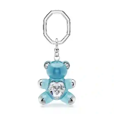 Resim Teddy Anahtarlık, Ayıcık, Mavi, Rodyum kaplama