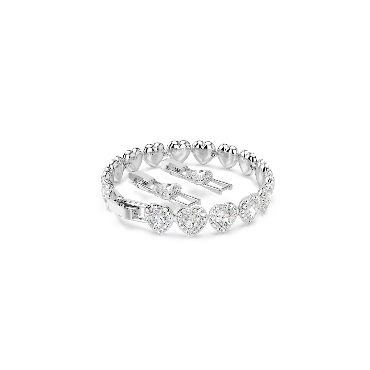Resim Ariana Grande x Swarovski Tennis bileklik, Karışık kesimler, Kalp, Beyaz, Rodyum kaplama