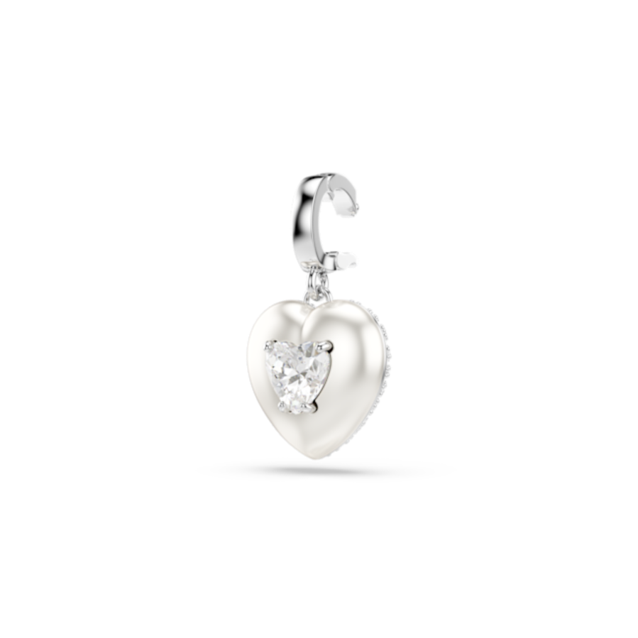 Resim Idyllia Charm, Karışık kesimler, İnci rengi kaplama, Kalp, Beyaz, Rodyum kaplama