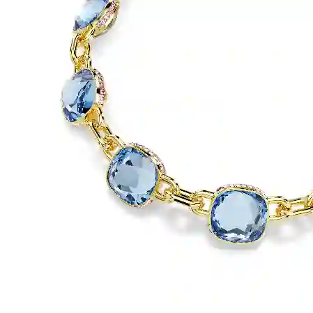 Resim Chroma Tennis kolye, Yastık kesim, Çok renkli, Altın rengi kaplama