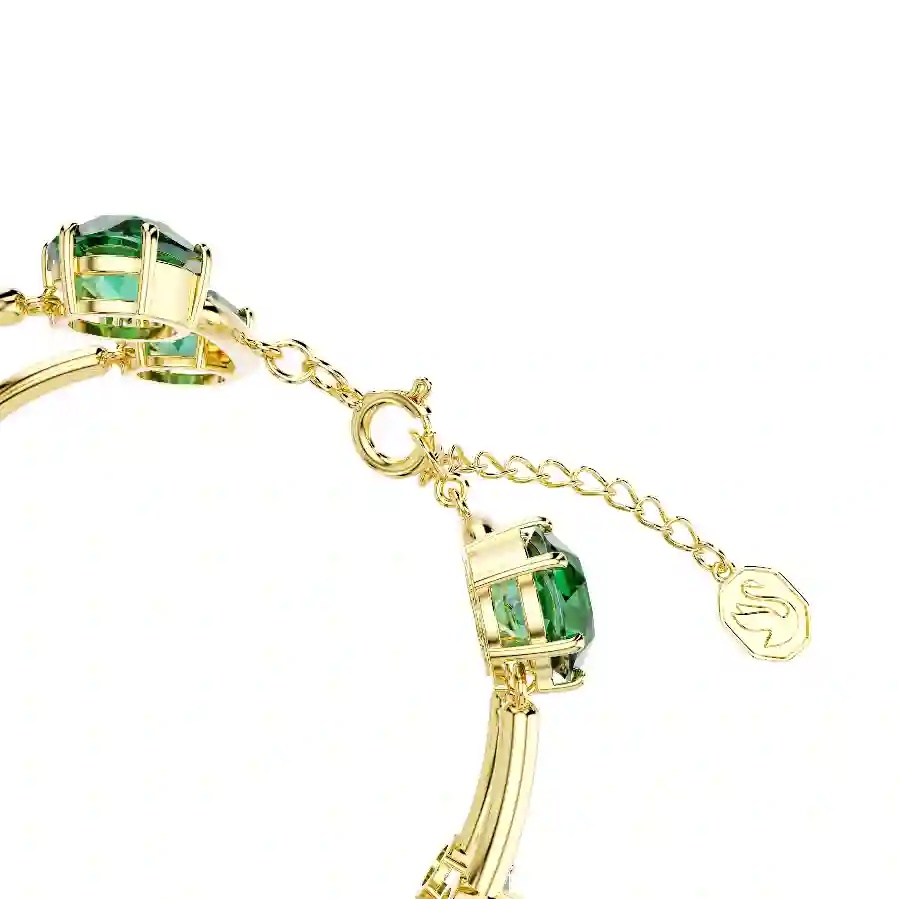 Resim Constella Bileklik, Karışık yuvarlak kesimler, Yeşil, Altın rengi kaplama