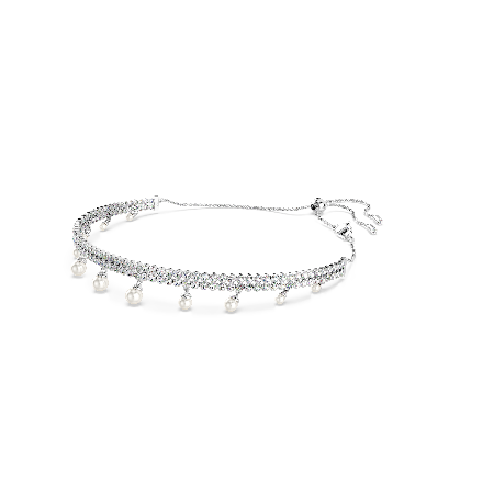 Resim Ariana Grande x Swarovski Gerdanlık, Kristal inci, Yuvarlak kesim, Beyaz, Rodyum kaplama