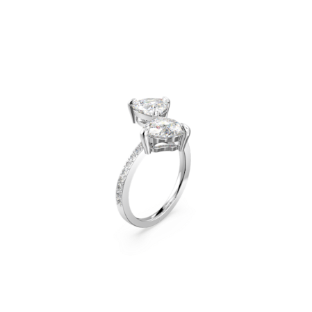 Resim Mesmera Attract Açık Yüzük, Kalp, Beyaz, Rodyum kaplama