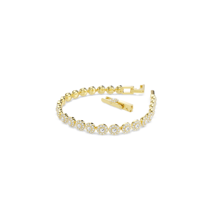 Resim Una Angelic Bileklik, Yuvarlak kesim, Beyaz, Altın rengi kaplama