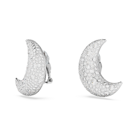 Resim Luna Klipsli Küpeler, Ay, Beyaz, Rodyum kaplama