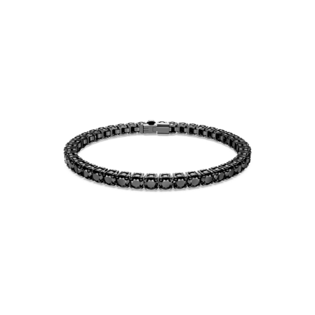 Resim Matrix Tennis Bileklik, Yuvarlak kesim, Siyah, Rutenyum kaplama