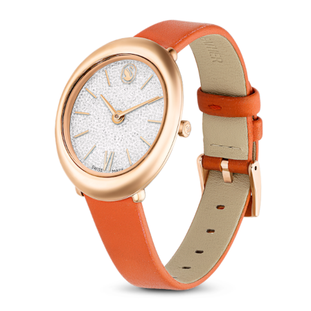 Resim Imber Saat, İsviçre Üretimi, Deri kayış, Turuncu, Pembe altın rengi yüzey