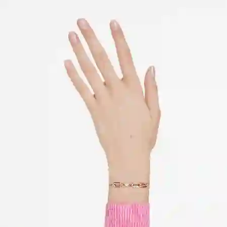 Resim Constella Bileklik, Kristal inci, Yuvarlak kesim, Beyaz, Pembe altın rengi kaplama