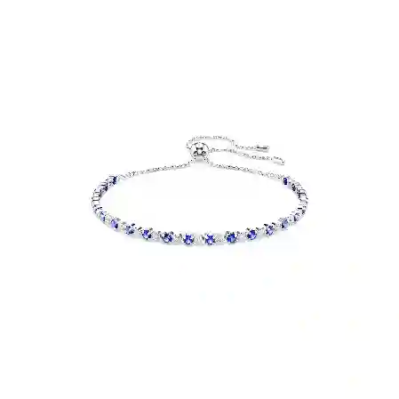 Resim Matrix Tennis bileklik, Karışık yuvarlak kesimler, Mavi, Rodyum kaplama