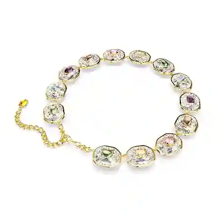 Resim Chroma Tennis kolye, Sekizgen kesim, Çok renkli, Altın rengi kaplama