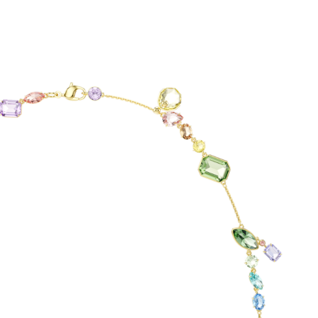 Resim Gema Dizi Kolye, Karışık kesimler, Çok renkli, Altın rengi kaplama