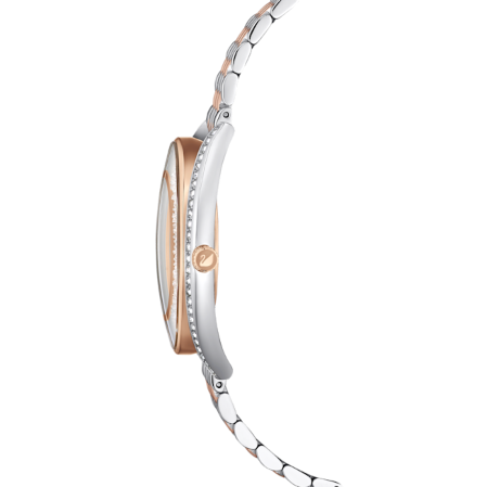 Resim Crystalline Aura Saat, İsviçre Üretimi, Metal bileklik, Rose Altın tonu, Karışık metal yüzey