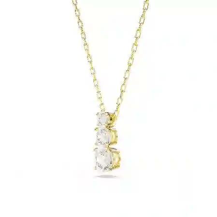 Resim Stilla Attract Kolye, Yuvarlak kesim, Beyaz, Altın rengi kaplama