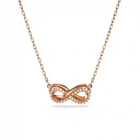 Resim Hyperbola Kolye, Pavé, Infinity, Beyaz, Pembe altın rengi kaplama