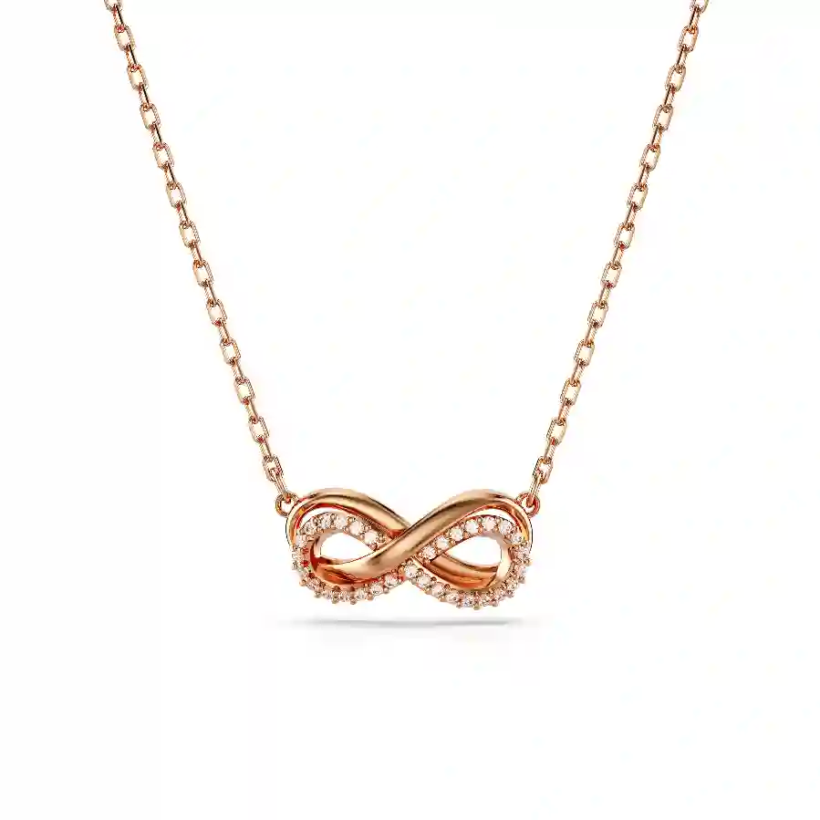 Resim Hyperbola Kolye, Pavé, Infinity, Beyaz, Pembe altın rengi kaplama