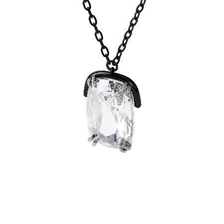 Resim Harmonia Kolye, İri kristal, Beyaz, Karışık metal yüzey