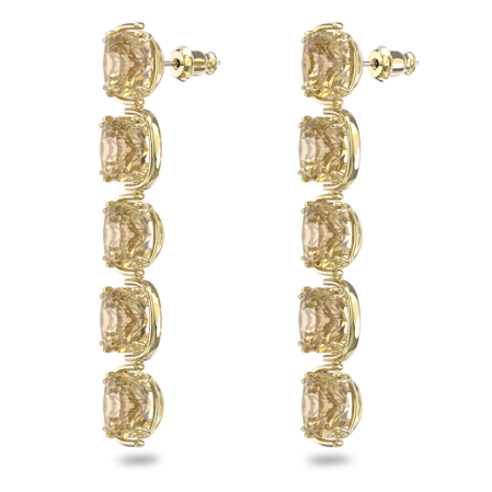 Resim Harmonia damla küpeler, Yastık kesim hareketli kristaller, Altın Rengi, Altın rengi kaplama