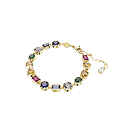 Resim Stilla Tennis bileklik, Karışık kesimler, Çok renkli, Altın rengi kaplama