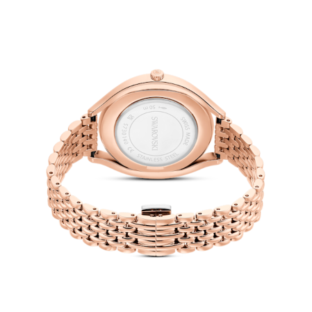 Resim Crystalline aura Saat, İsviçre Üretimi, Metal bileklik, Rose Altın tonu, Pembe altın rengi yüzey