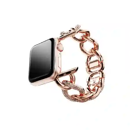 Resim Zincir kordon, Apple Watch® 40 mm ve 41 mm ile uyumlu, Rose Altın tonu, Pembe altın rengi yüzey